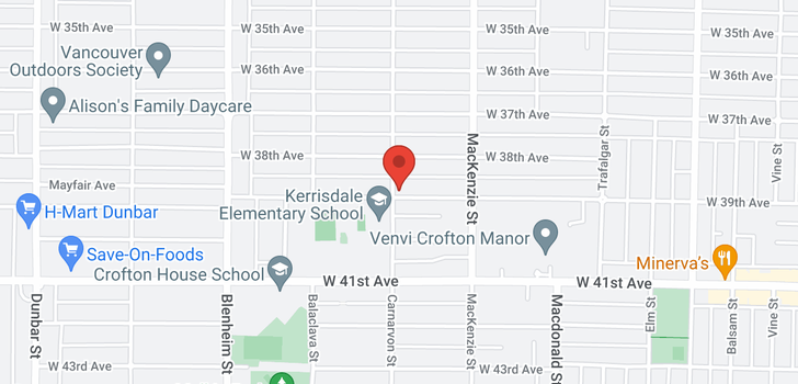 map of 2999 W 39TH AVENUE